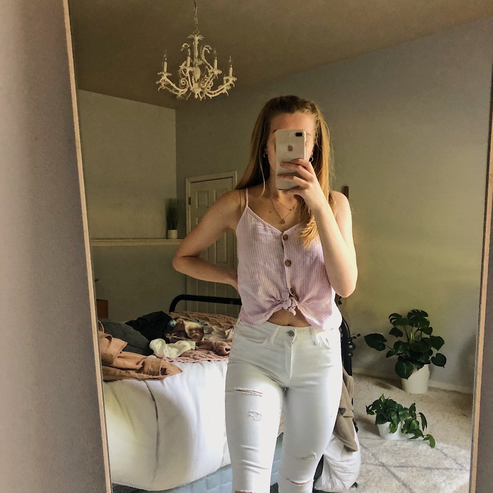 Nordstrom BP. Button-Up Striped Tank Top
